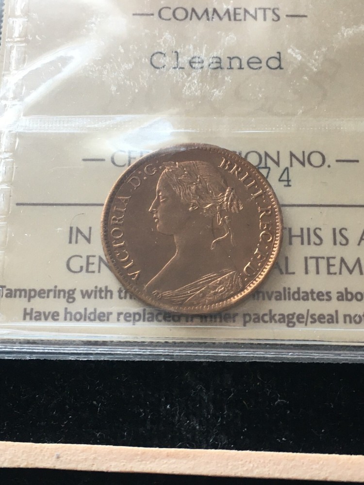 1861 ICCS Graded Nova Scotia, 1/2 Cent, **MS-60 Cleaned**