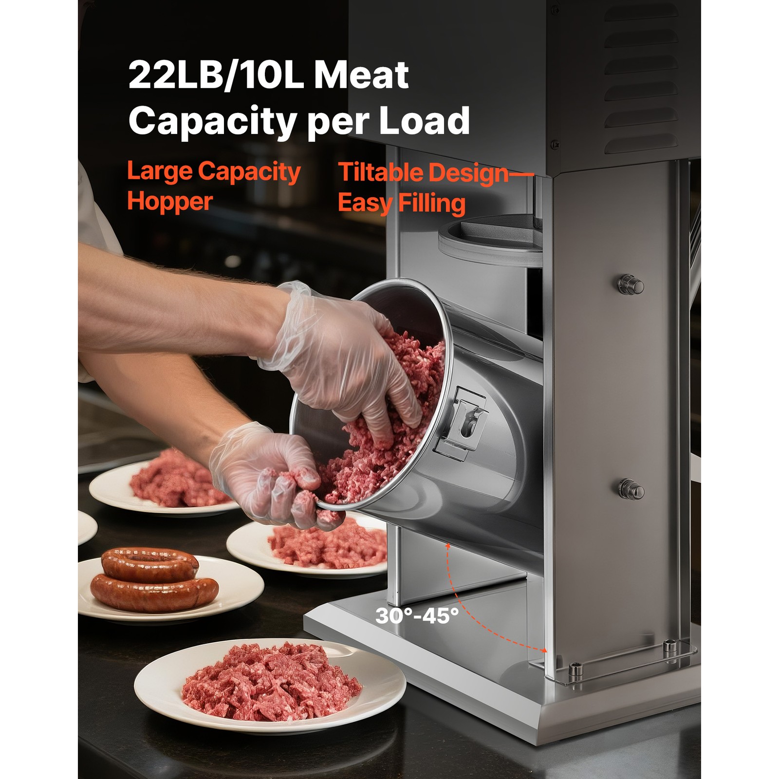 Uimoso 22lbs / 10L Electric Sausage Stuffer Meat Filler Machine Sausage Maker