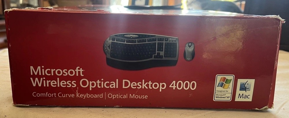 Microsoft Advanced Ergonomic Wireless Laser Desktop 4000 Keyboard Mouse G2U