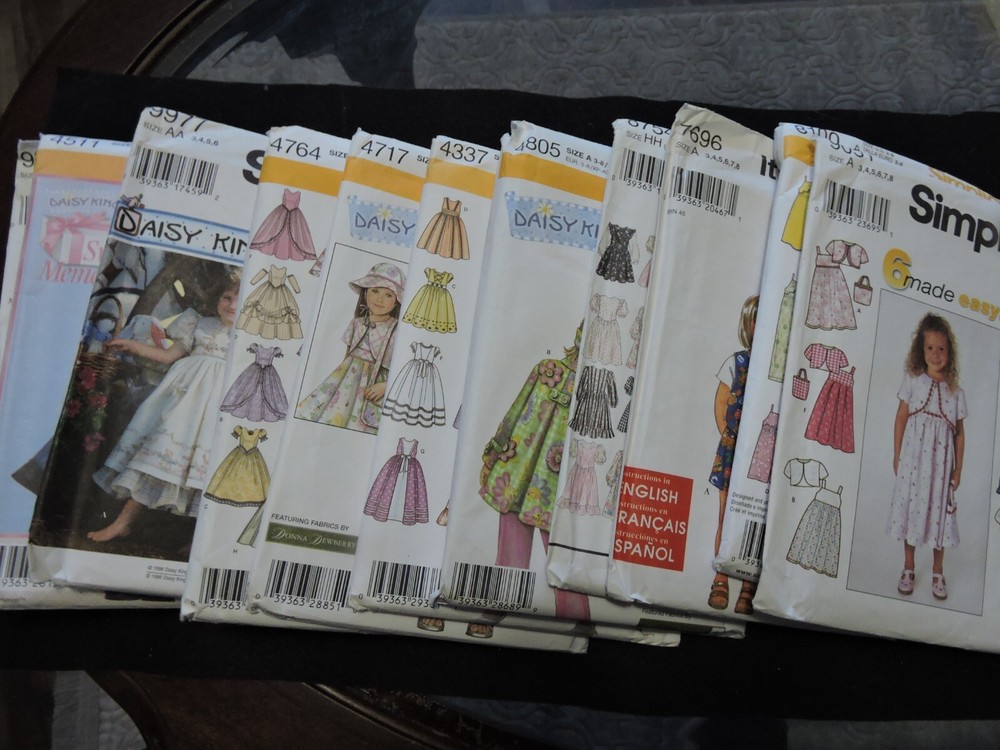 Children & Girls clothes patterns-Group 3, sized as listed
