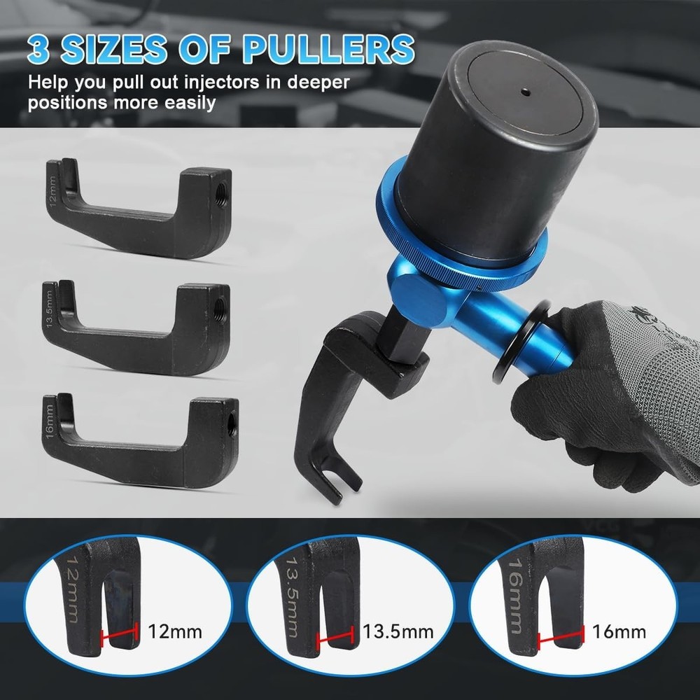 27PCS Pneumatic Injector Puller Diesel Engine Air Vibration Injector Extractor