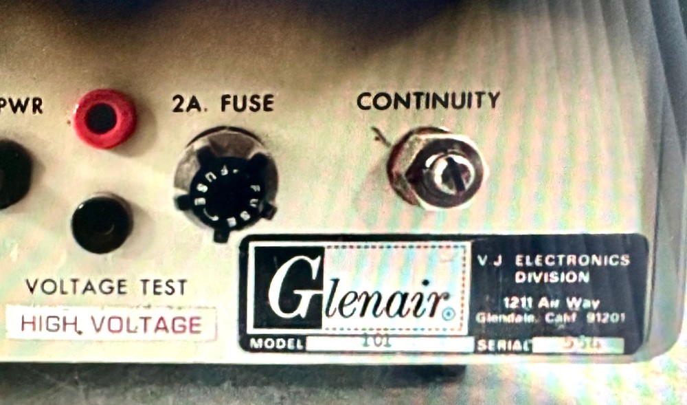 Glenair VJ Electronics Model 101 Automatic Aviation Cable Tester w/Handle