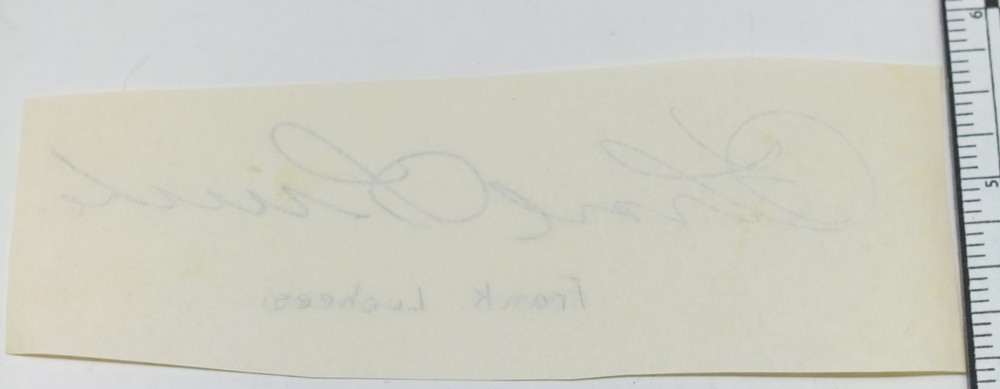 Frank Lucchesi cut autograph