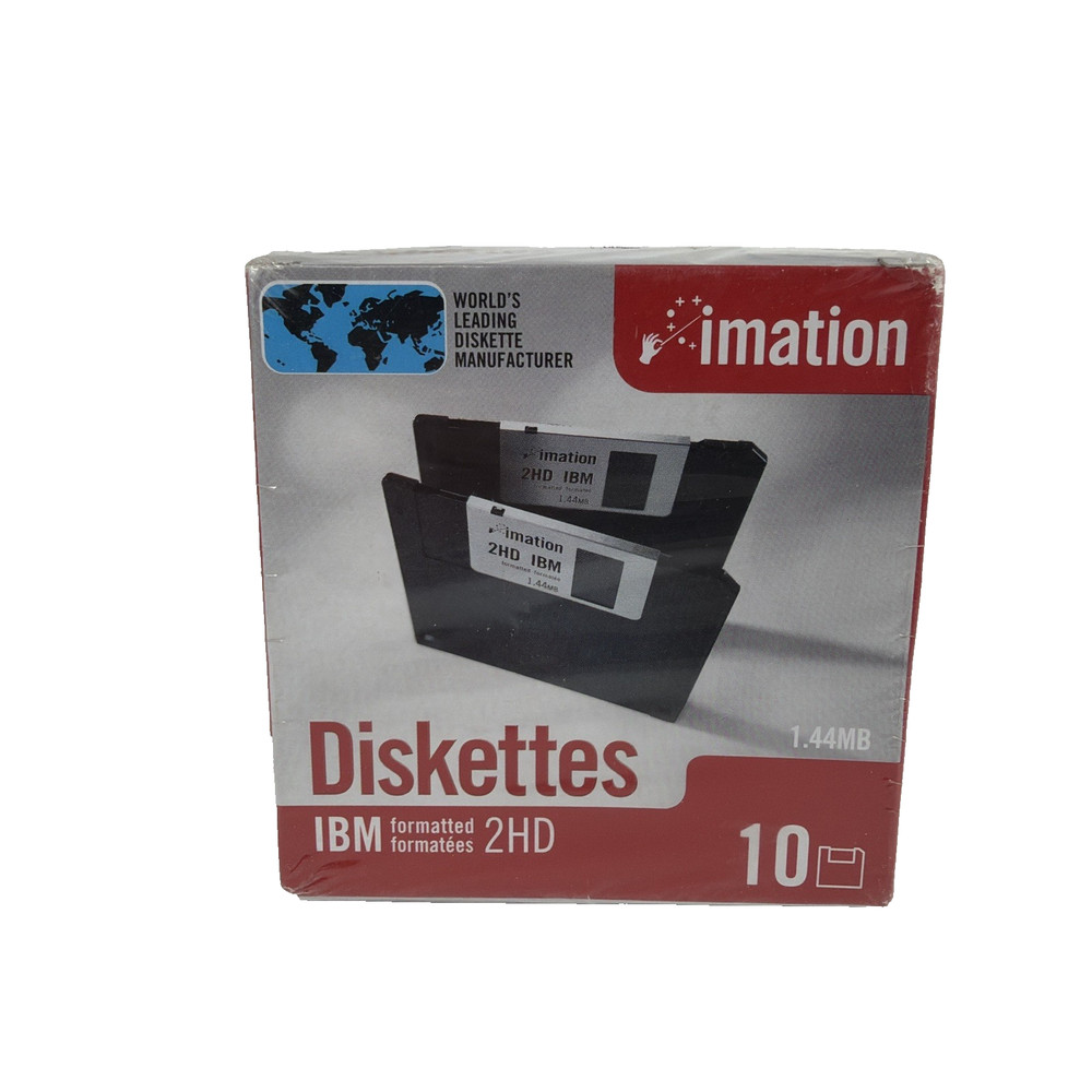 Genuine Imation IBM Formatted 2HD 1.44 Diskettes (10 Pack)