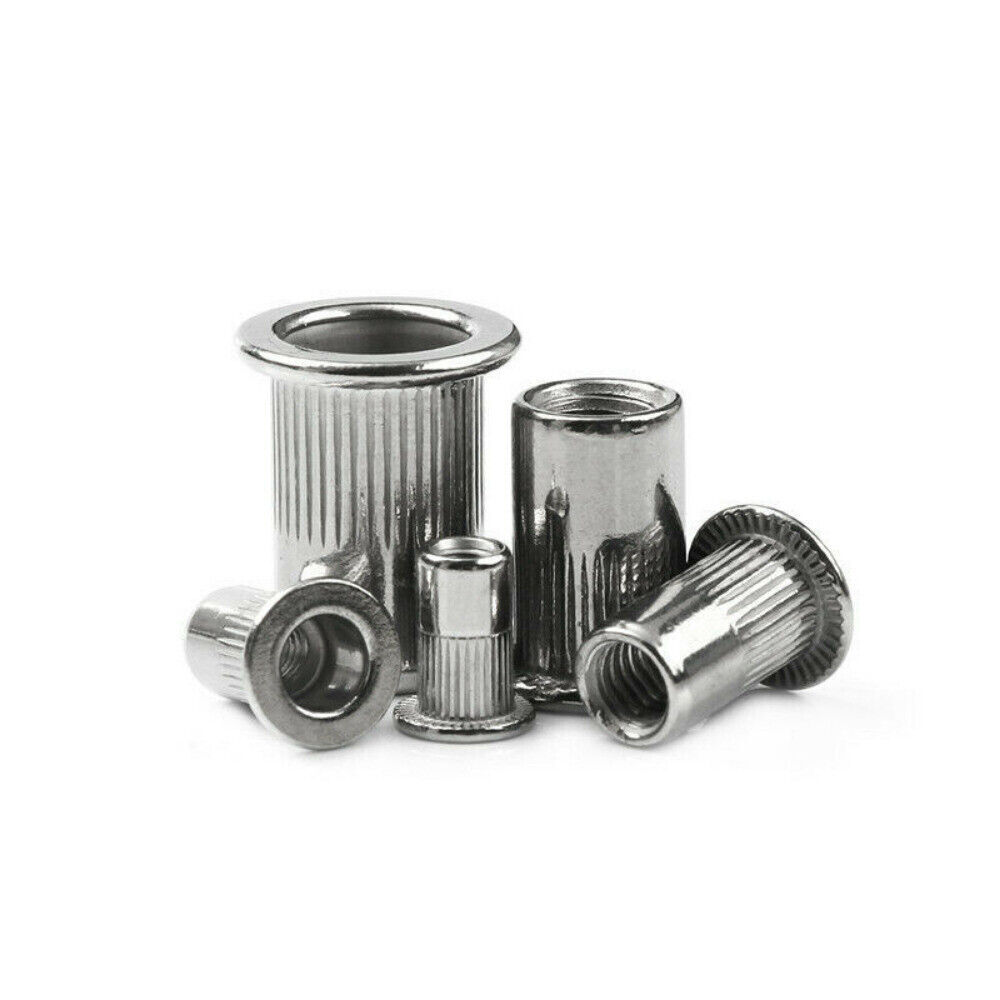 M3-M8 Aluminum Rivet Flat Head Threaded Set Rivet Nuts Blind Nutsert Kit 150PCS