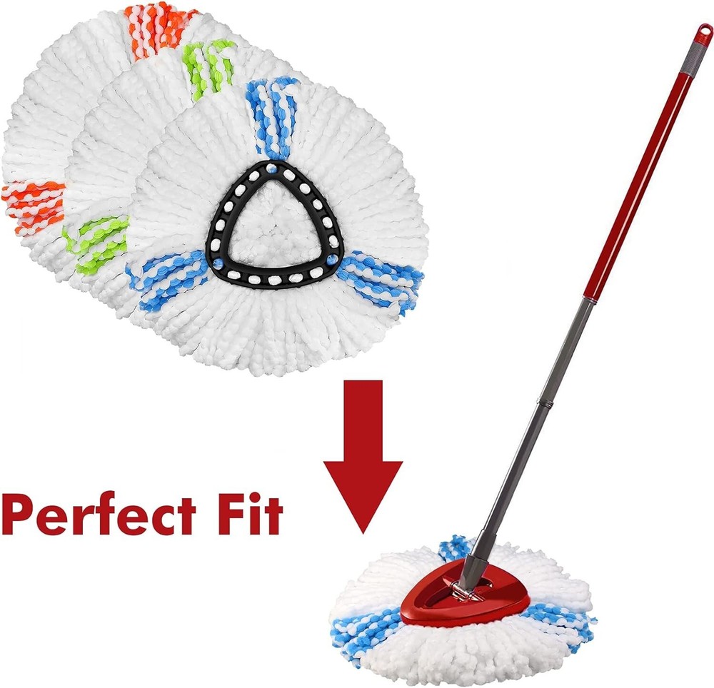 3 Pack Mop Replacement Heads Compatible with Spin Mop, Microfiber Spin Mop Head