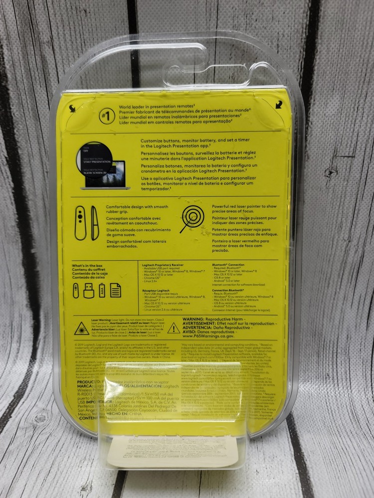 Logitech R500 Wireless Presenter Laser Presentation Remote Graphite 65ft New