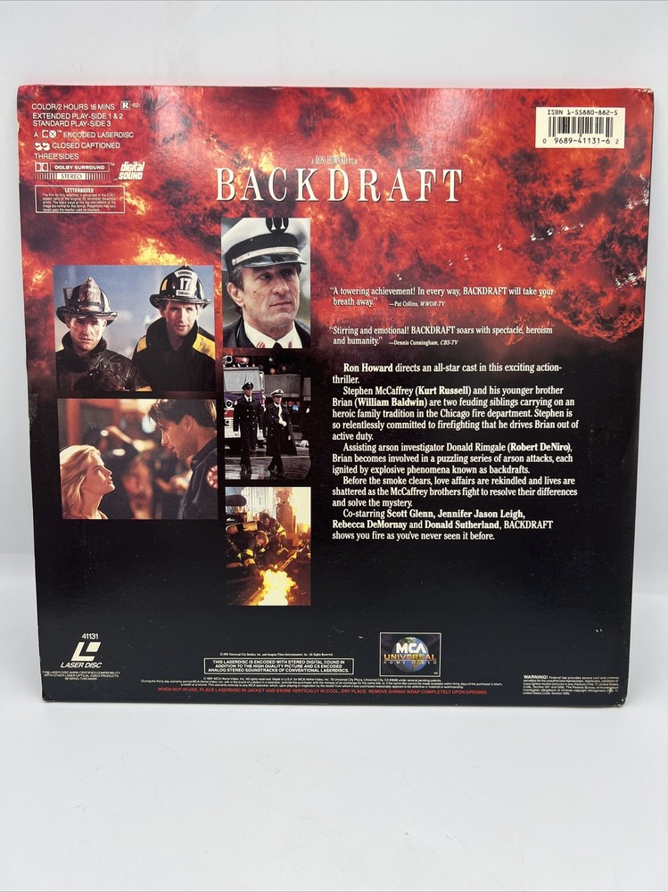 Backdraft LASERDISC 1991 Letterboxed Edition