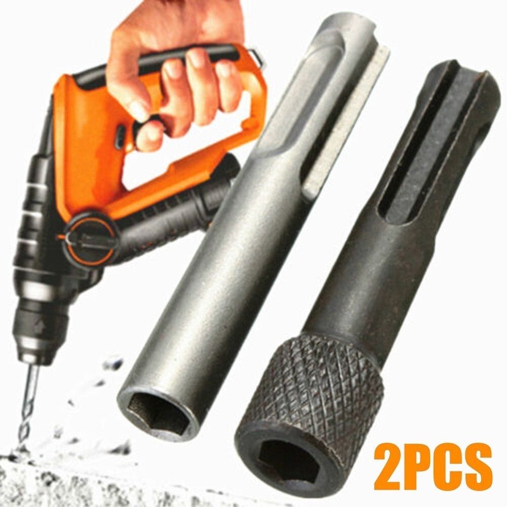 2X 1/4" Socket Driver Screwdriver Drill Bit Hex Shank Chuck Adaptor Set