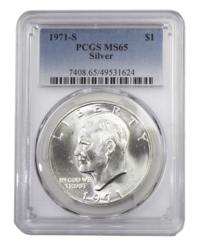 1971 -S Silver Eisenhower (IKE) BU Dollar PCGS MS65