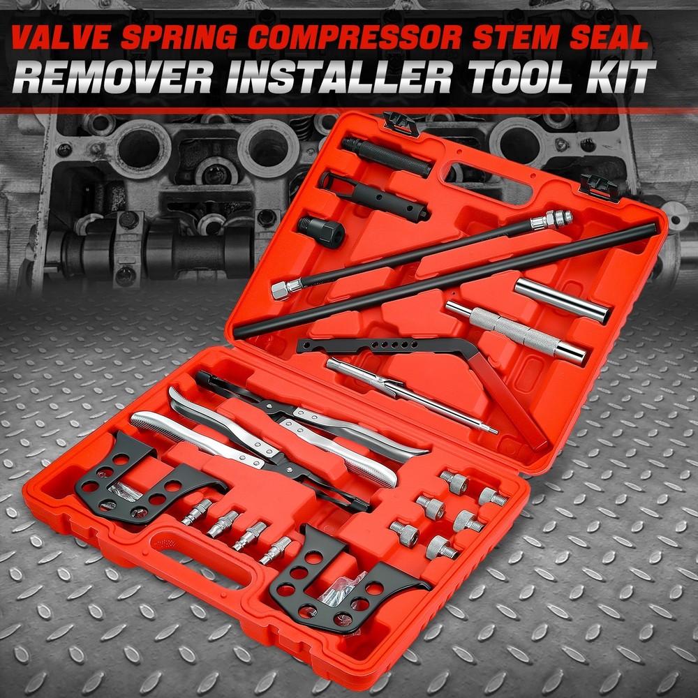 OHV OHC Valve Spring Compressor Stem Seal Overhead Remover Installer Tool Set