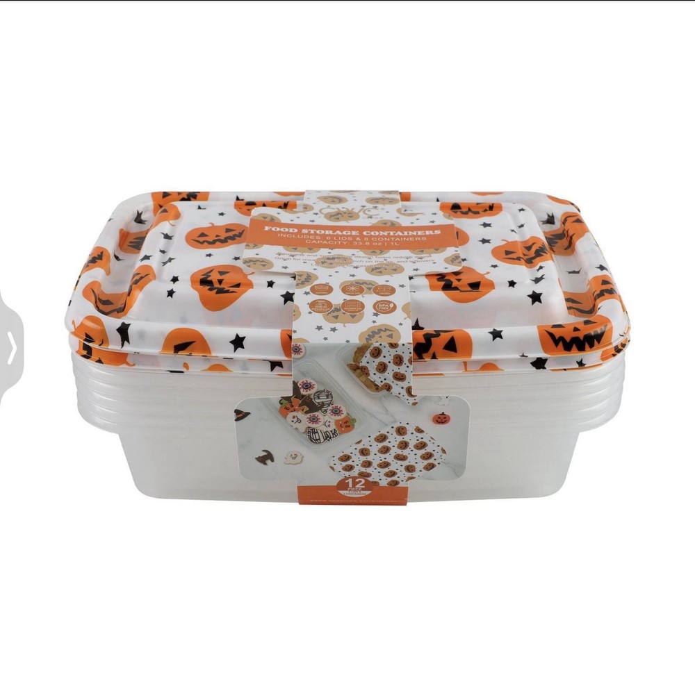 Cook With Color 6 Pc Halloween Pumpkin Storage Set