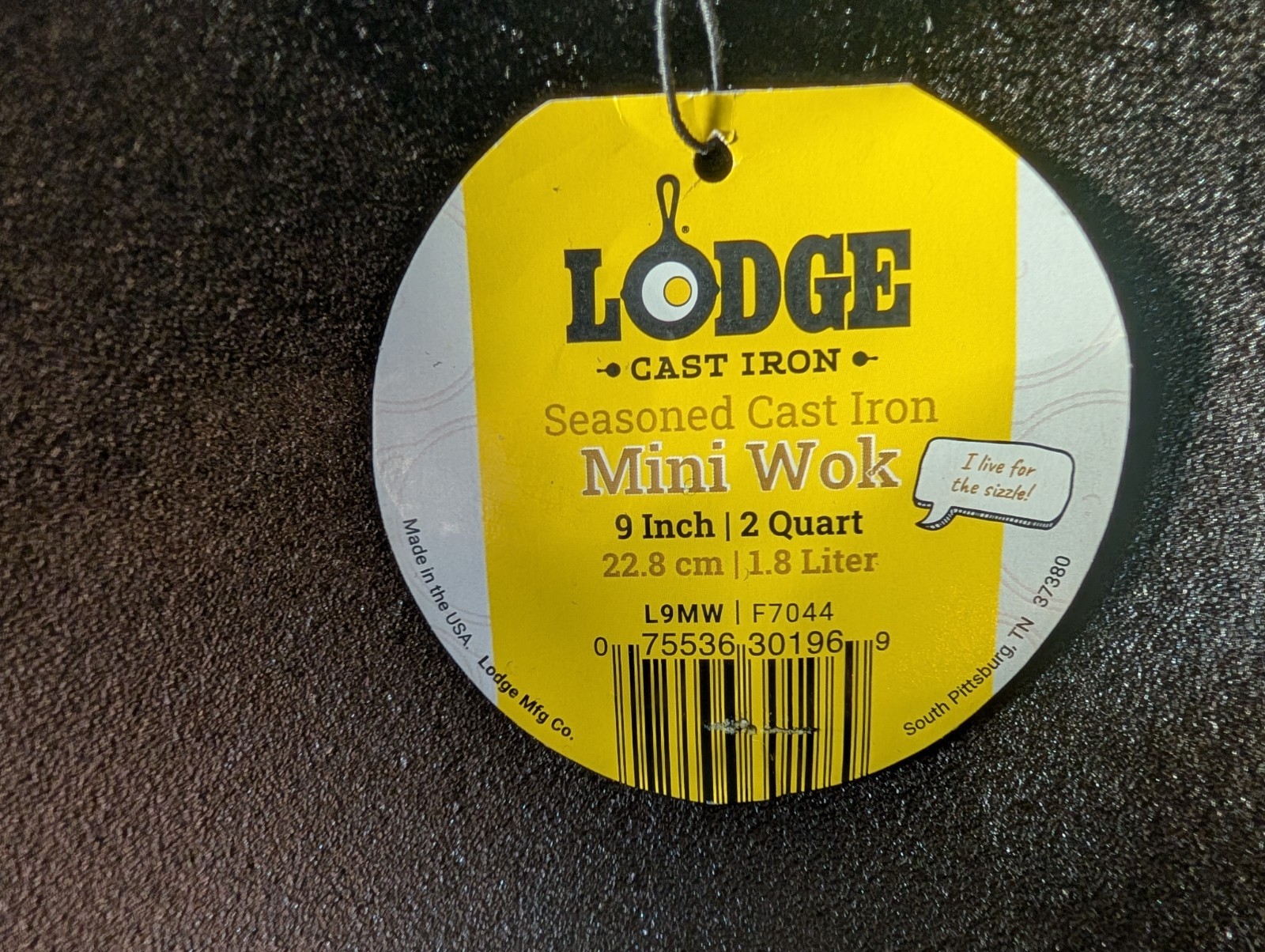 Lodge USA 9-Inch Seasoned Cast Iron Mini Wok Pan, New