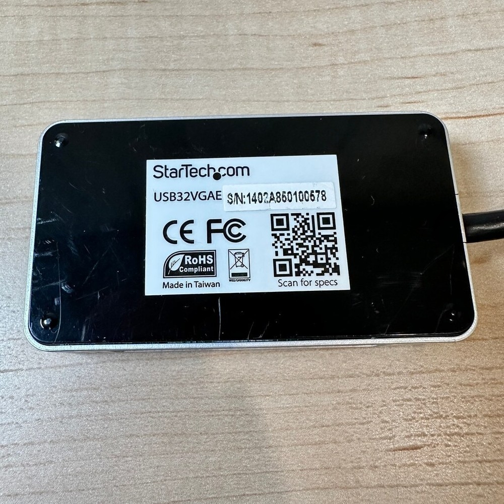 StarTech USB to VGA Adapter - Black & Silver