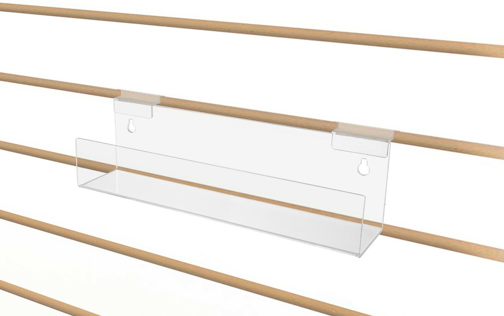 Display Rack Slatwall Wall Mount 12" J Shelf Floating Effect