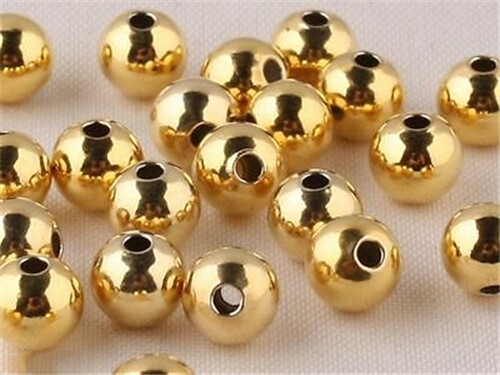 50Pcs NEW AUTHENTIC 14K Yellow Gold Bead Perfect 3mm Lucky Loose Beads For DIY