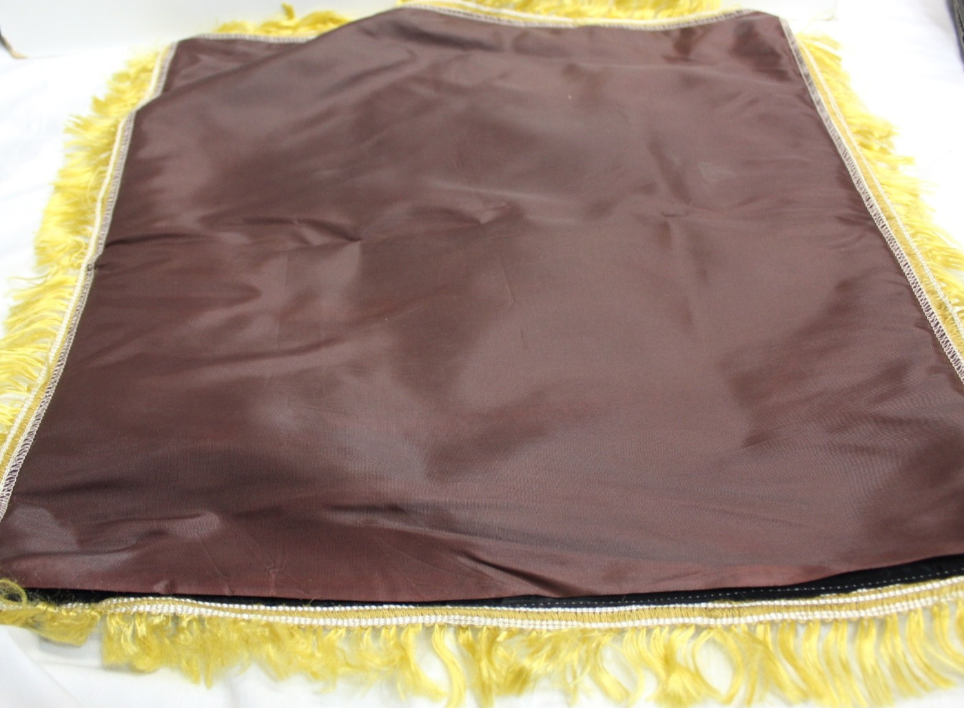 Vintage Souvenir Satin & Black Velvet Pillow Cover Pearl Harbor USS Arizona