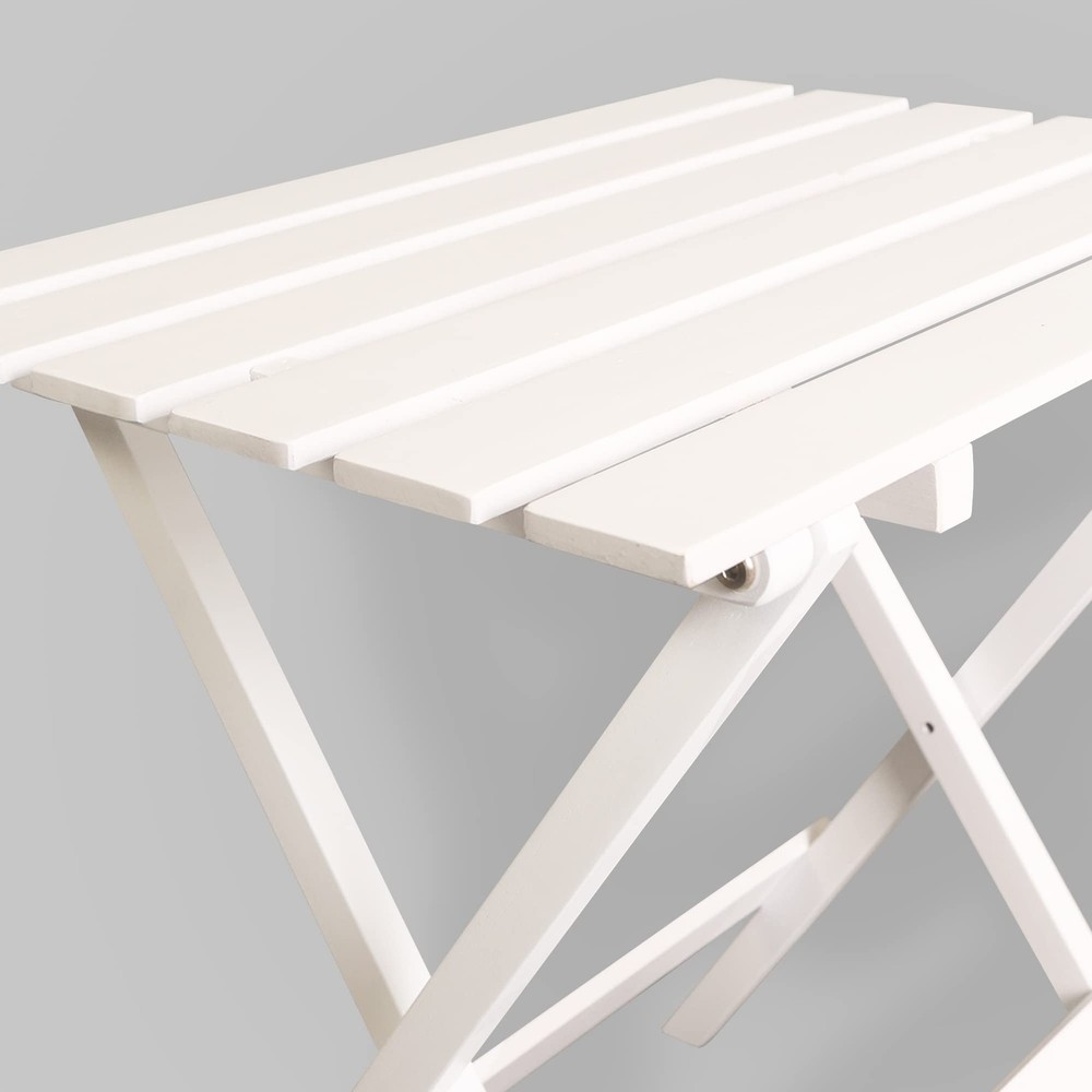 Small Folding Side Table (2-Piece Set), 100% Solid Wood, Portable Patio Outdo...