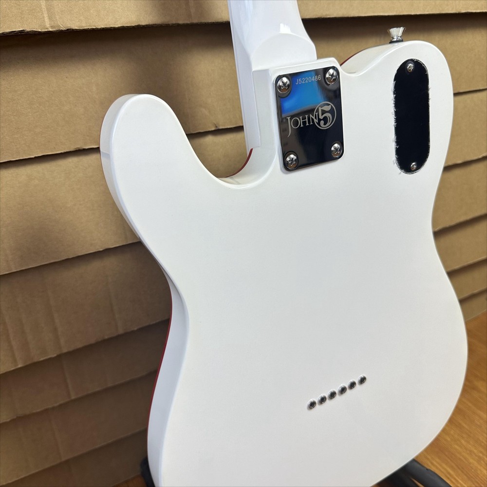 TL John 5 Ghost Arctic White Electric Guitar Fixed Bridge HH Pickups 6Strings