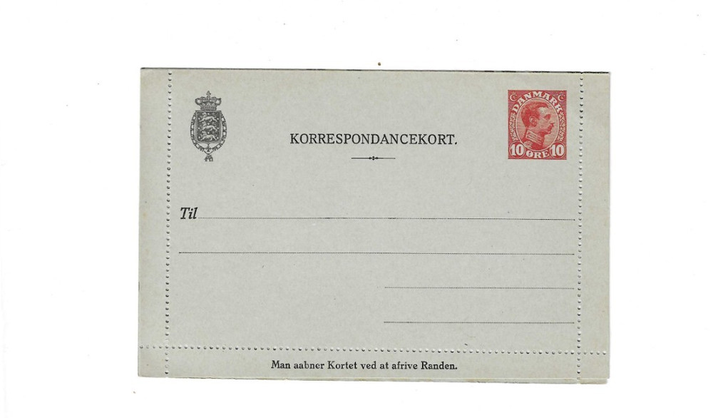 DENMARK Mint Korrespondancekort 10 ore