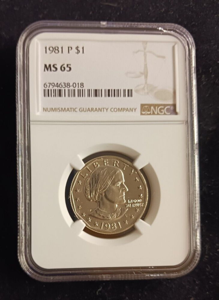 1981(P) NGC MS 65 Susan B. Anthony Dollar Coin