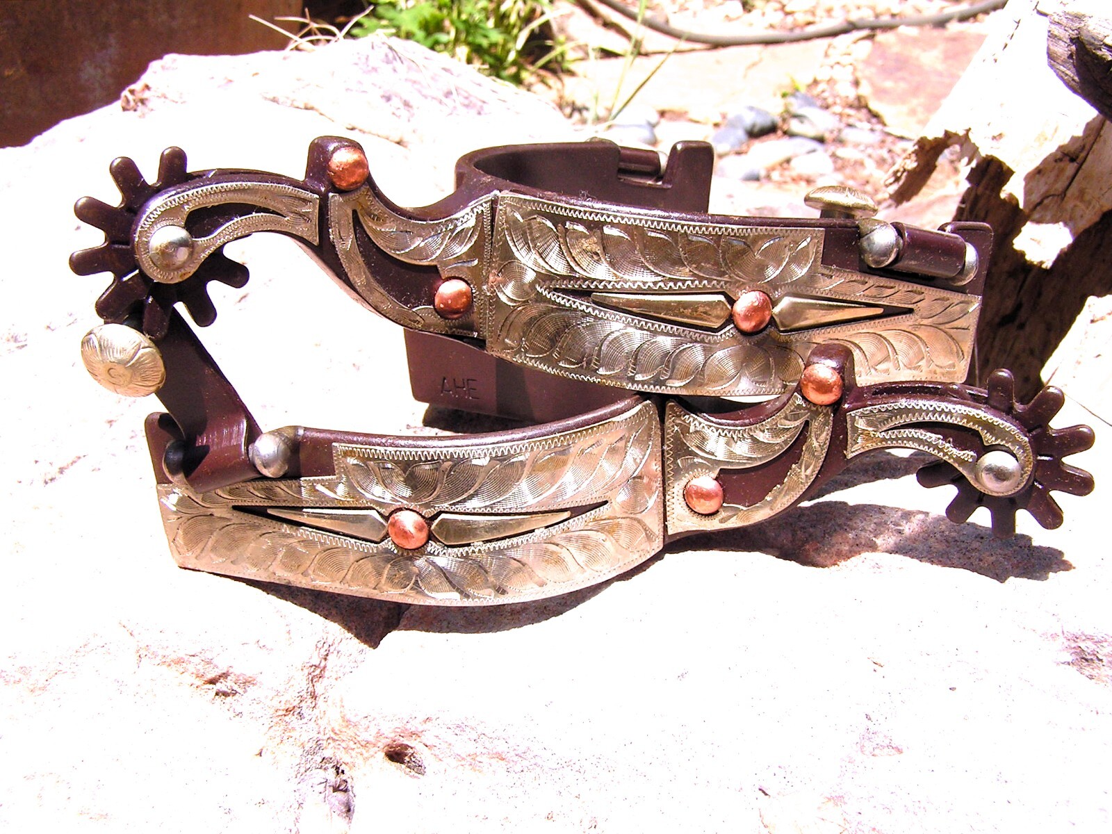 Men's show spurs WITH leather straps