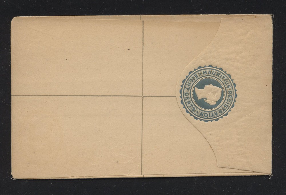 Mauritius  postal  registered envelope  8 cent unused       MS0929