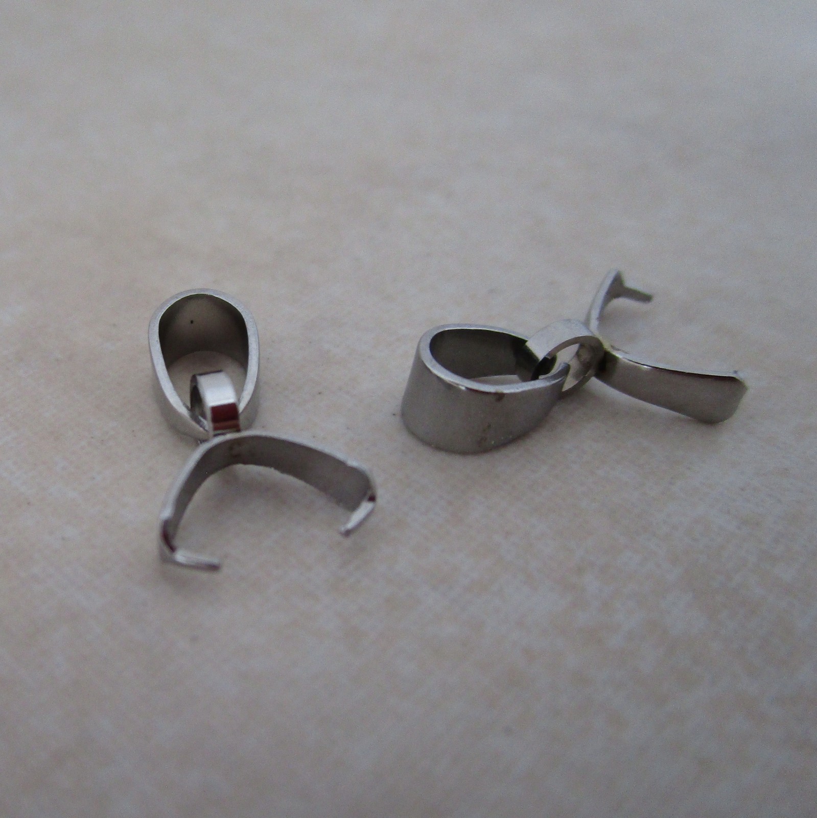 10 stainless steel small pinch bails 13mm