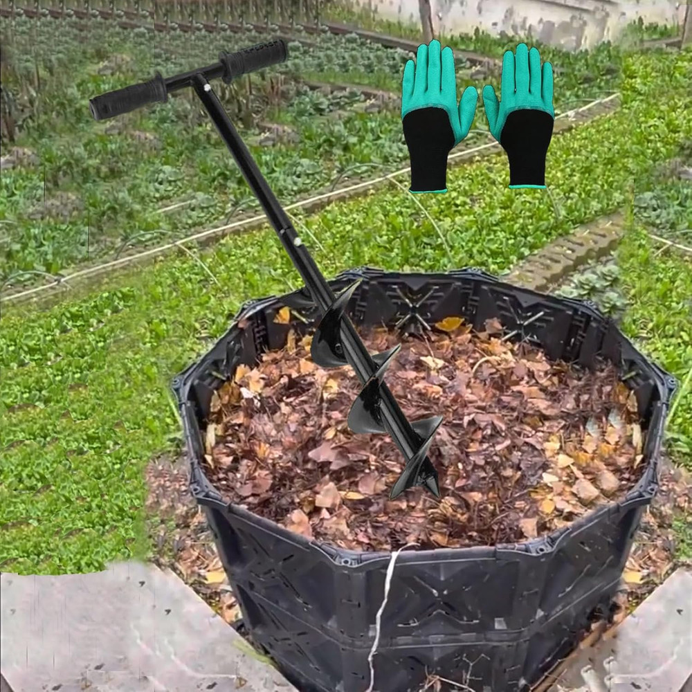 Compost Turning Tool,Compost Stirring Tool,Compost Aerator Tool Turner and Mixin
