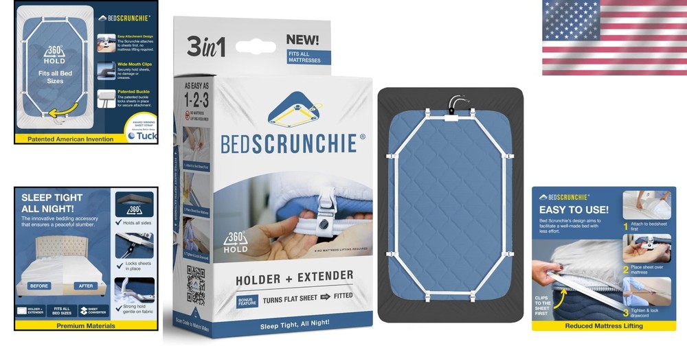 Secure Bed Sheet Straps - Strong Grip - Mattress Extender