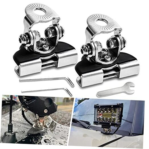 Led Light Bar Mounting Brackets 2Pcs Universal Adjustable Piller Hood Led Work