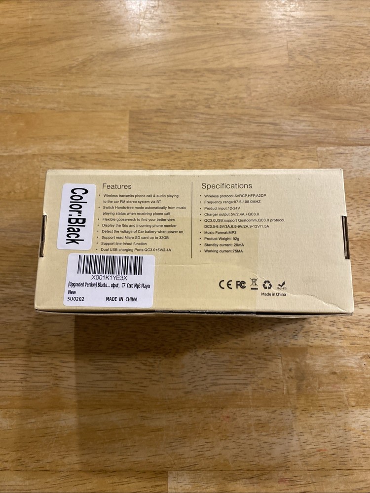 Sumid Bluetooth FM Transmitter wireless Radio adapter Hands free