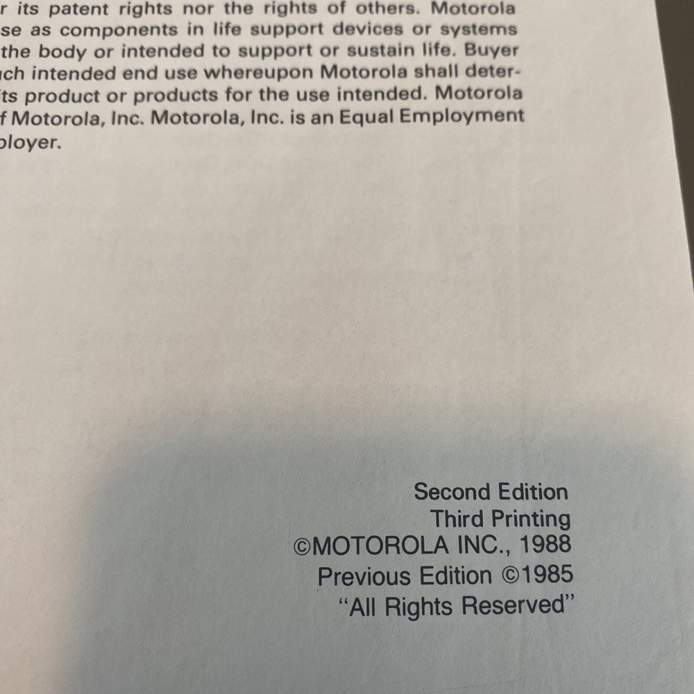 Electronics Manual Catalog Motorola CMOS Logic Data