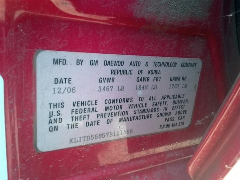 Radiator Core Support Ntbk Fits 07-08 AVEO 10108993