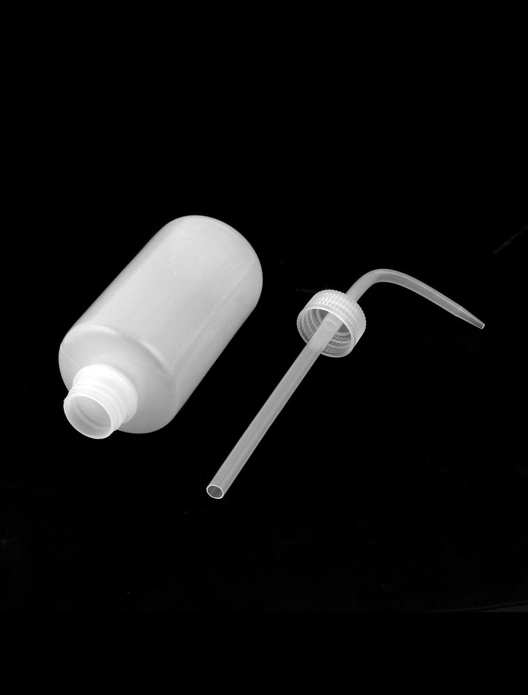 Lab Right Angle Bent Tip Plastic Liquid Storage Squeeze Bottle 250mL 4 Pcs