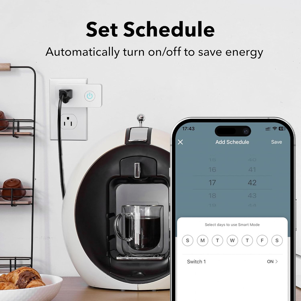 BN-LINK Wifi Heavy Duty Smart Plug Outlet, No Hub Required with Timer Function,
