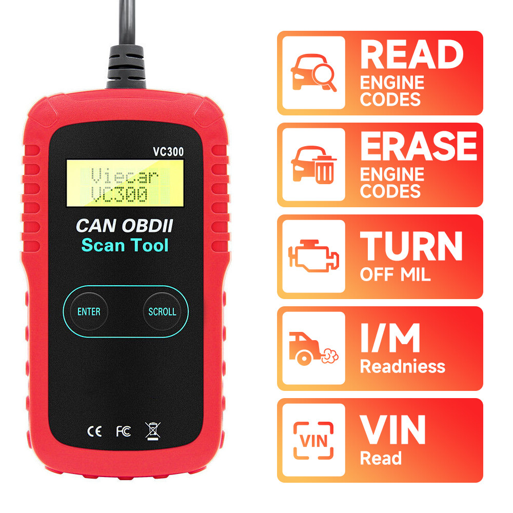 Check Engine Fault Diagnostic Tool Car OBD2 Code Reader OBDII Scanner Automotive