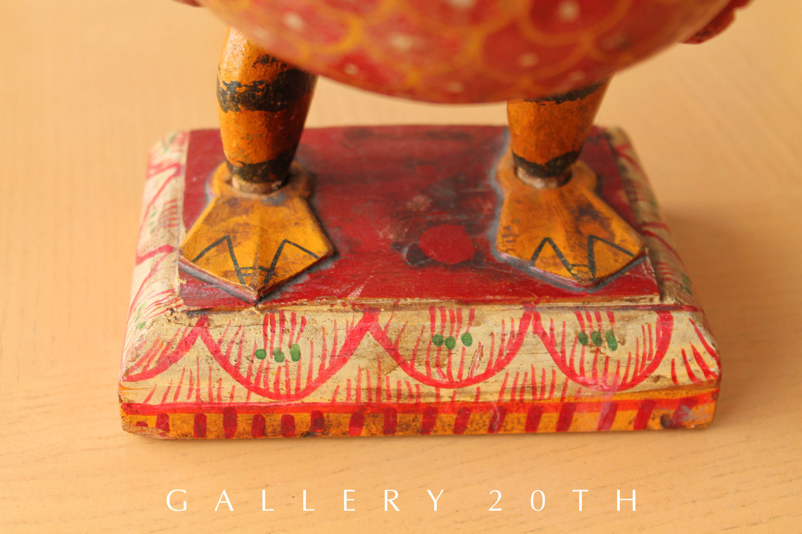 RARE! HINDU POLYCHROME BRAHMAN VAHANAM WOOD GOOSE! SCULPTURE VTG ORIG ART 30'S