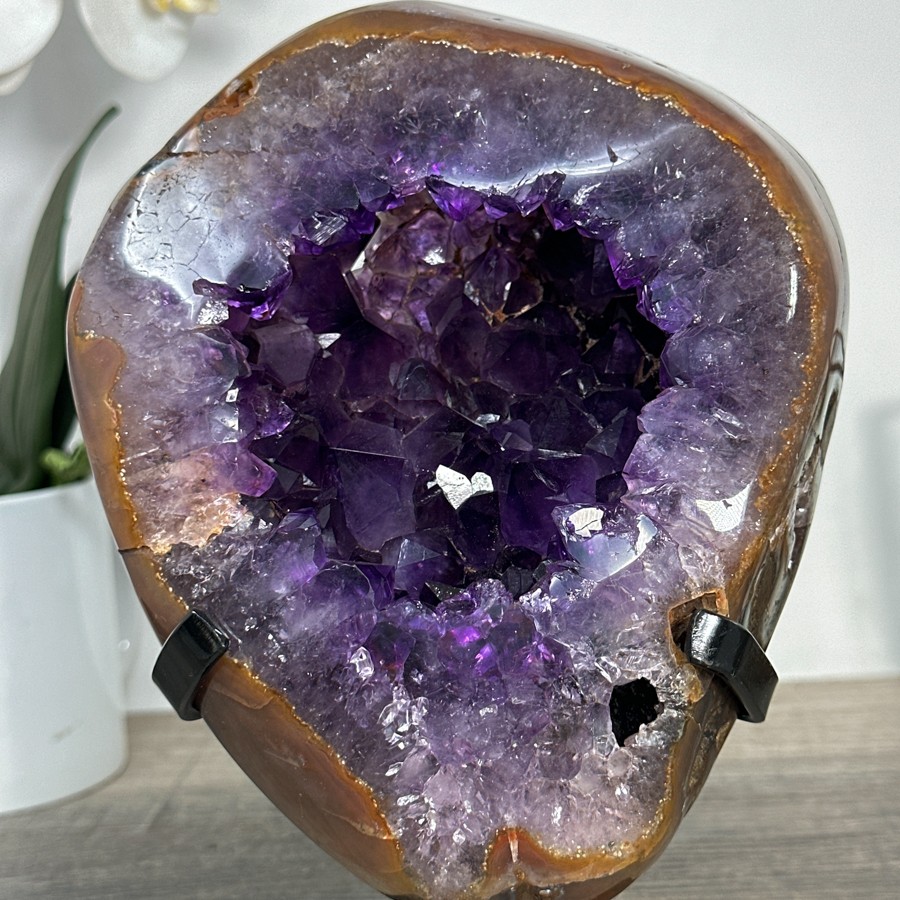 Natural Amethyst Geode with Agate Shell. MWS2431