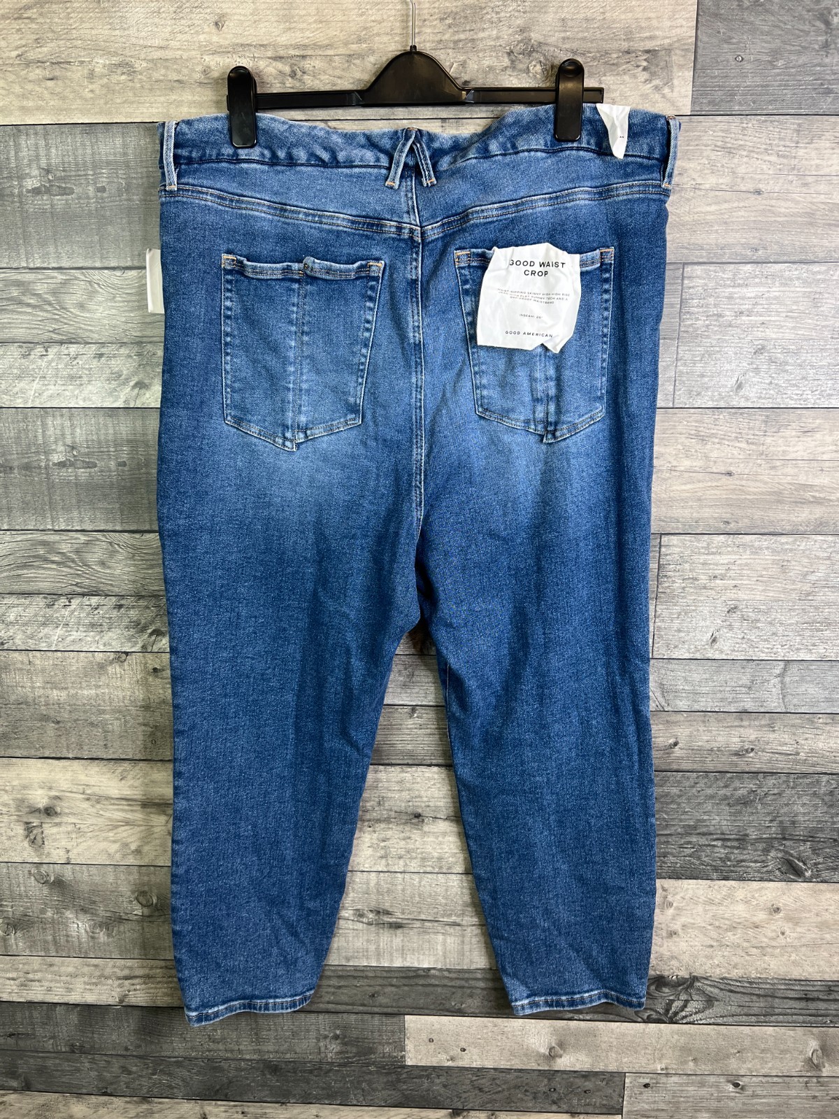 Good American Jeans Size 24 UK 26 Blue Good Waist Crop High Skinny Basic