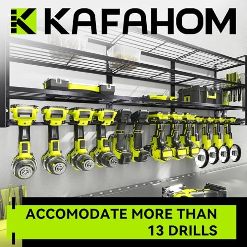 Large Power Tool Organizer Wall Mount-13 Drill 4-Layer 13-Drill Black-4L13D