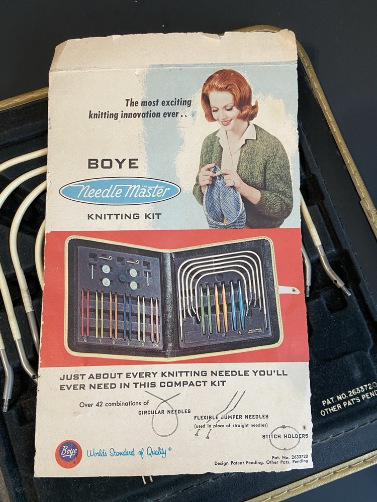 VINTAGE BOYE Needle Master Kit Circular Knitting Needle Set Case Incomplete
