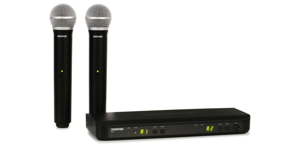 NEW Shure BLX288/PG58 Handheld Wireless Microphone System with 2 Microphone US