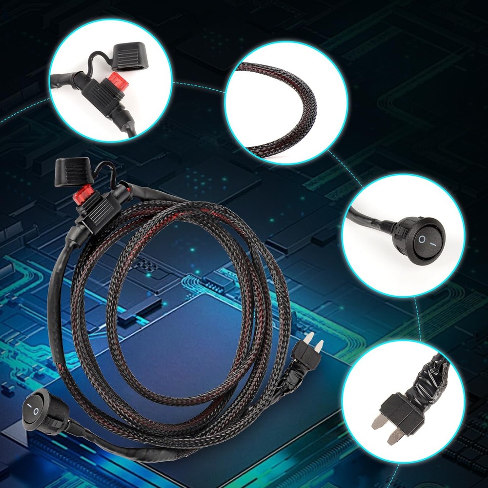 66.9" Universal Fuse Bypass Switch Kit Relay ATM Mini