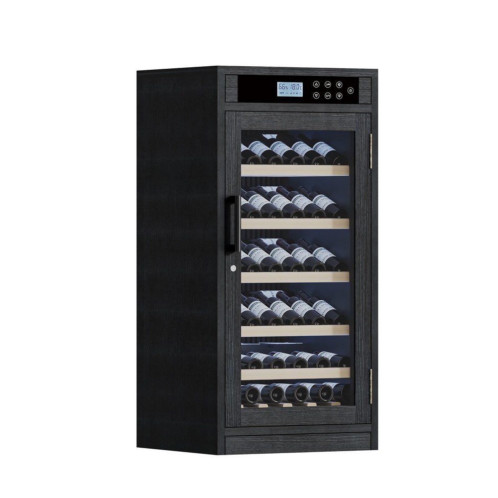 7.6 ft3 LED Touch Screen Display Constant Temperature Black Grape Wine Cooler
