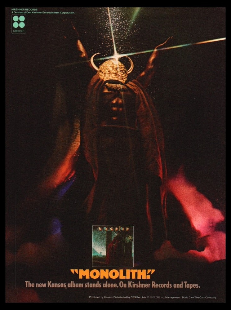 1979 Kansas Monolith-print ad / mini-poster-Vintage Rock music art