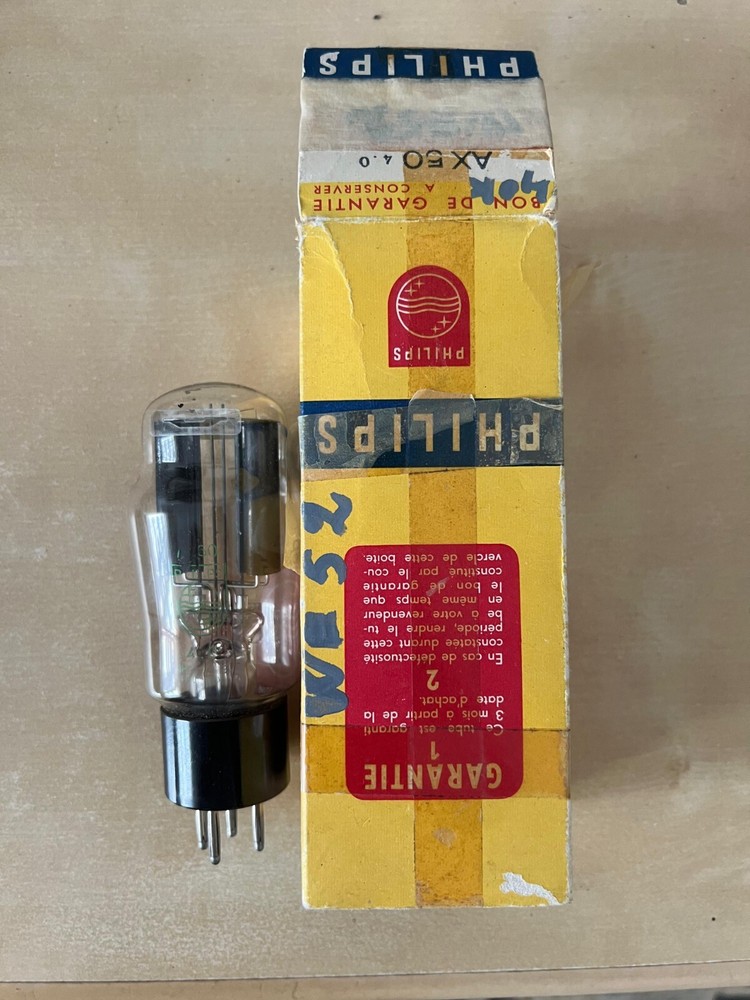 Philips AX50 / WE52 Mercury Rectifier Tube + Original Box - Vintage NOS