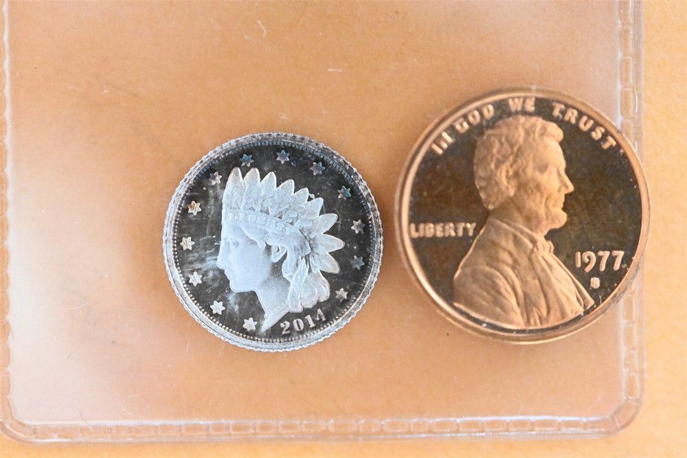 2014 Daniel Carr Indian-Head / Eagle-Head 1/20 oz .999 Silver Token
