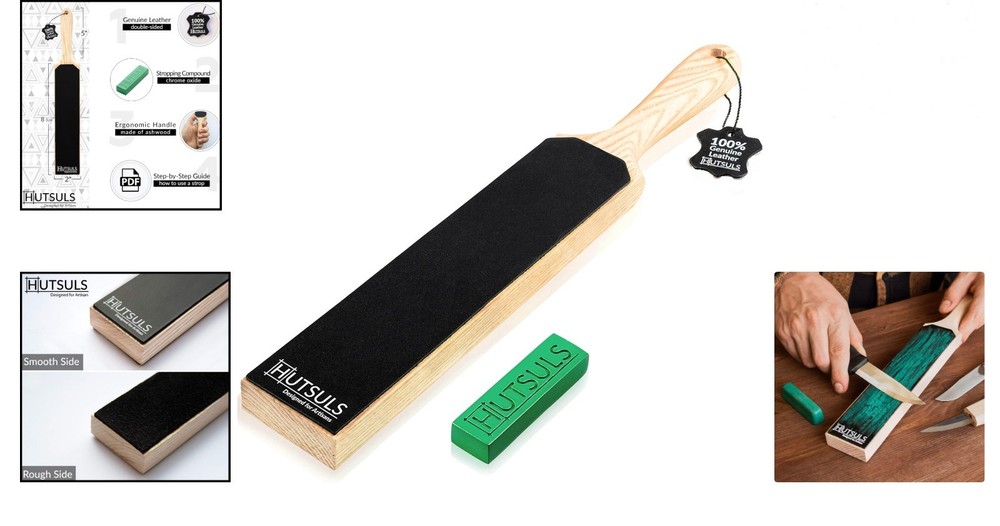 Double Sided Strop Kit - Genuine Buffalo Leather & Step-by-Step Guide
