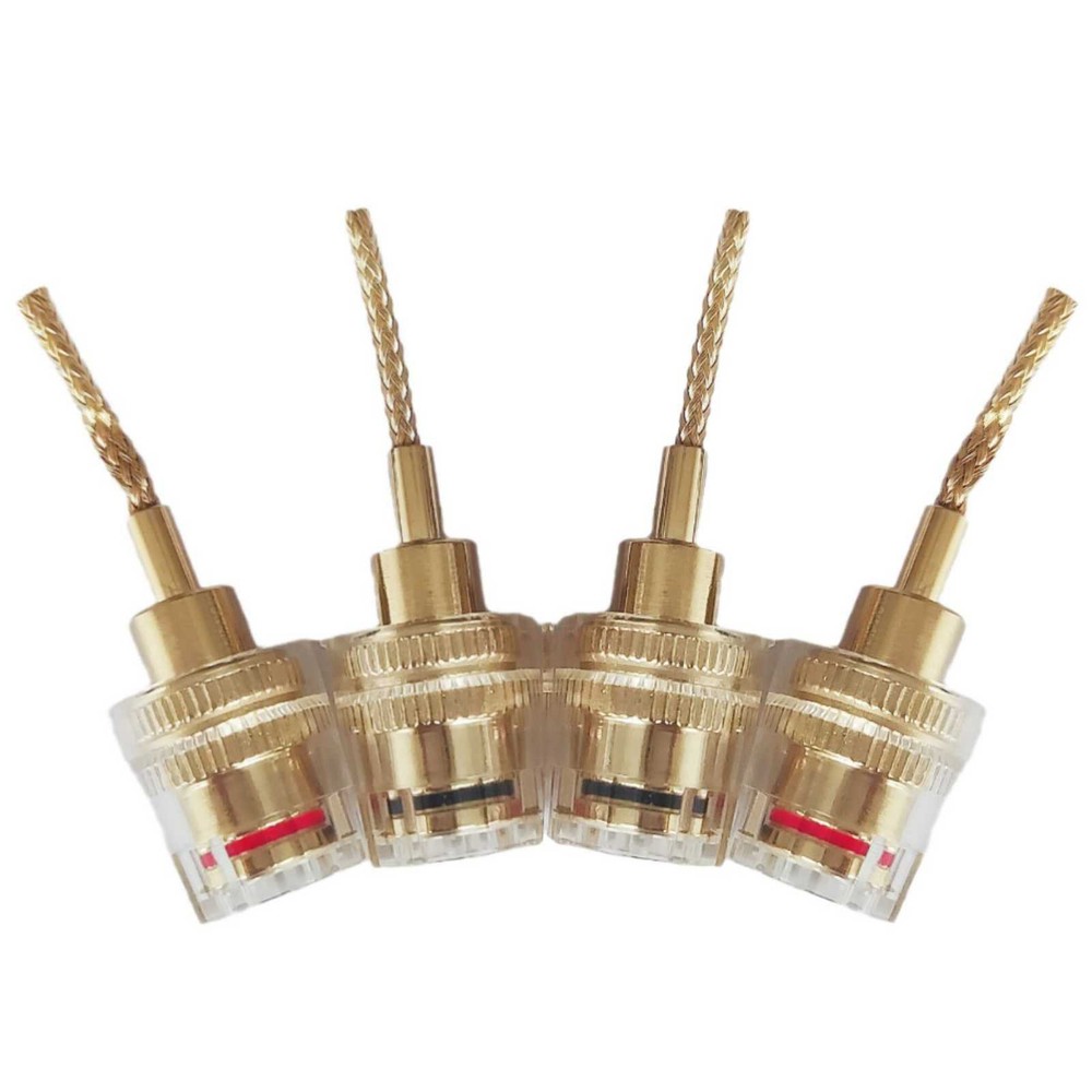 4Pcs 4mm HIFI Cable Banana Adapter Plug Pin Interface(2mm) Connector Replacement